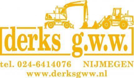 Logo Derks GWW - met kranen en website - geel